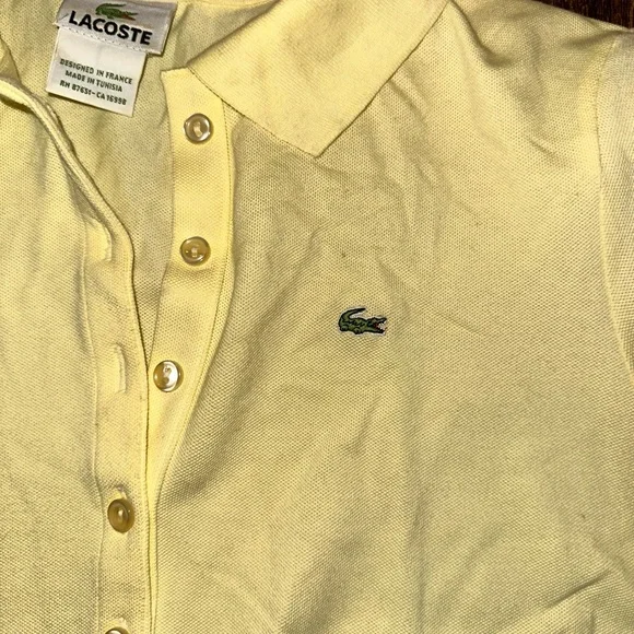 Lacoste Yellow Polo Shirt Size 44 Crocodile Logo Classic Polo - Picture 3 of 6